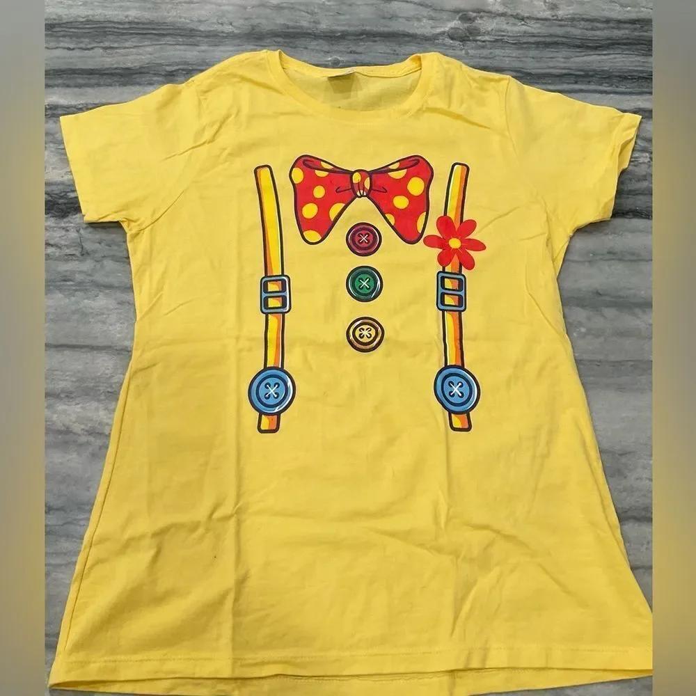 Halloween Bundle Clown Circus T-shirt's, Pom Pom headband and Derby Hat - Picture 2 of 9